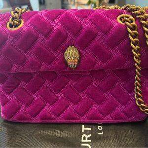 Luxurious Velvet Quilted Bag in Rich Purple